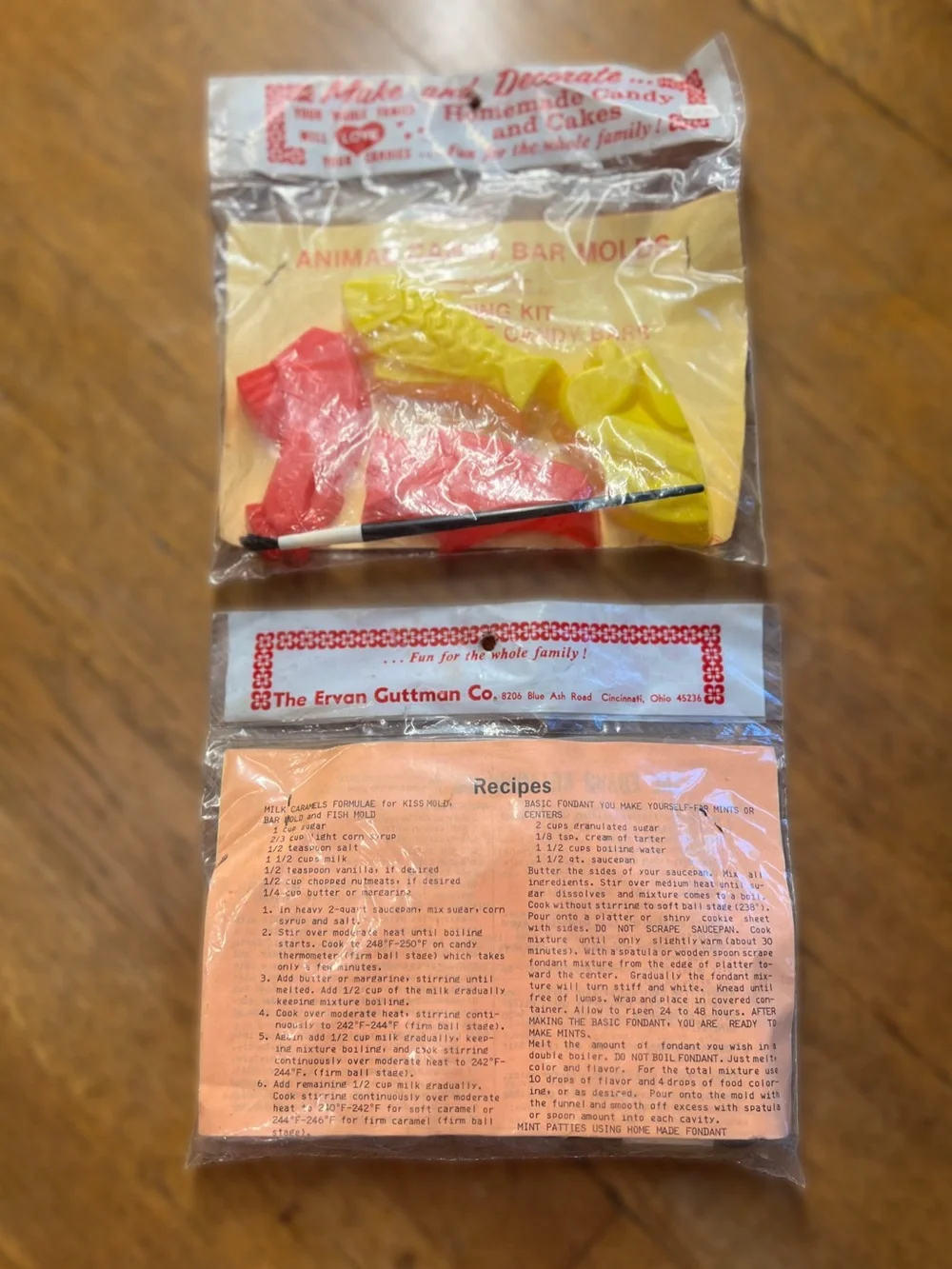 Vintage Animal Candy Bar Molds - Yellow, Red, White